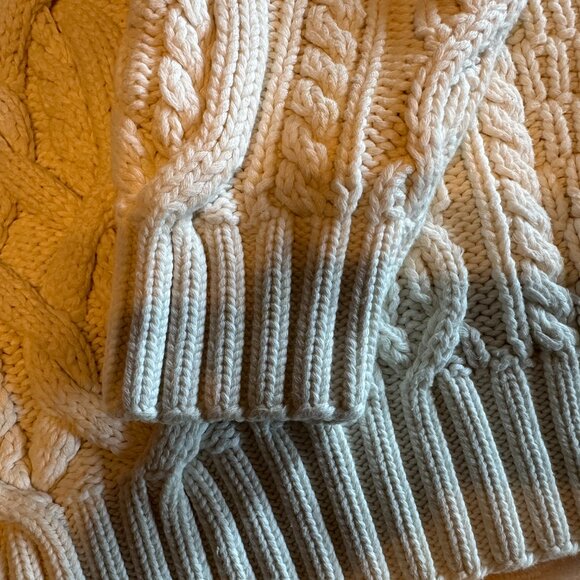 NWOT RARE Hand Knit Heavy 100% Cotton Ivory Cable Knit Fisherman Sweater Mens XL - Picture 7 of 13